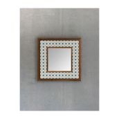 Oscar Stone Decor Ahşap Çerçeveli Mozaik Doğaltaş Ayna 33 Cm X 33 Cm Ayn-047