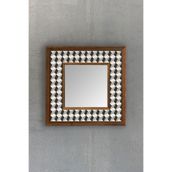 Oscar Stone Decor Ahşap Çerçeveli Mozaik Doğaltaş Ayna 33 Cm X 33 Cm Ayn-061