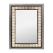 Oscar Stone Decor Ahşap Çerçeveli Mozaik (mermer) Ayna 53x73 Cm Seramik Desenli-brown-kahve-karo AYN5070-050
