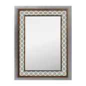 Oscar Stone Decor Ahşap Çerçeveli Mozaik (mermer) Ayna 53x73 Cm Seramik Desenli-brown-kahve-karo AYN5070-059