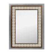Oscar Stone Decor Ahşap Çerçeveli Mozaik (mermer) Ayna 53x73 Cm Seramik Desenli-brown-kahve-karo