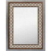 Oscar Stone Decor Ahşap Çerçeveli Mozaik (mermer) Ayna 53x73 Cm Seramik Desenli-brown-kahverengi