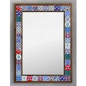 Oscar Stone Decor Ahşap Çerçeveli Mozaik (mermer) Ayna 53x73 Cm Seramik Desenli-çini Desenli