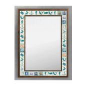 Oscar Stone Decor Ahşap Çerçeveli Mozaik (mermer) Ayna 53x73 Cm Seramik Desenli-deniz Balık Çapa AYN5070-023