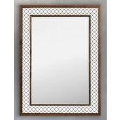 Oscar Stone Decor Ahşap Çerçeveli Mozaik (mermer) Ayna 53x73 Cm Seramik Desenli-karo-kahve Beyaz