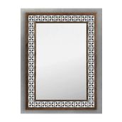 Oscar Stone Decor Ahşap Çerçeveli Mozaik (mermer) Ayna 53x73 Cm Seramik Desenli-karo-siyah Beyaz