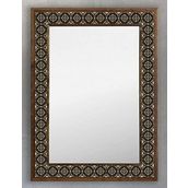 Oscar Stone Decor Ahşap Çerçeveli Mozaik (mermer) Ayna 53x73 Cm Seramik Desenli-karo-siyah Kahvereng