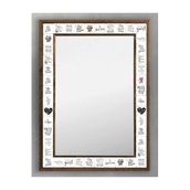 Oscar Stone Decor Ahşap Çerçeveli Mozaik (mermer) Ayna 53x73 Cm Seramik Desenli-love Gift AYN5070-037