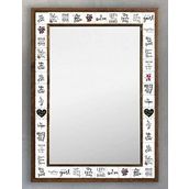 Oscar Stone Decor Ahşap Çerçeveli Mozaik (mermer) Ayna 53x73 Cm Seramik Desenli-love Gift