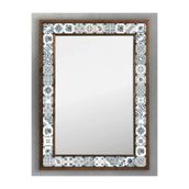 Oscar Stone Decor Ahşap Çerçeveli Mozaik Taş (mermer) Ayna 53x73 Cm Etnik Eskitme Seramik Desenli AYN5070-098