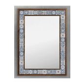 Oscar Stone Decor Ahşap Çerçeveli Mozaik Taş (mermer) Ayna 53x73 Cm Seramik Desenli AYN5070-090