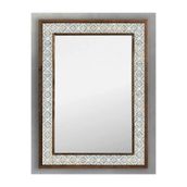 Oscar Stone Decor Ahşap Çerçeveli Mozaik Taş (Mermer) Ayna 53X73 Cm Tile Desen Seramik Desenli Ayn5070-101