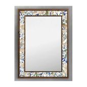 Oscar Stone Decor Ahşap Çerçeveli Mozaik Taş (Mermer) Ayna 53X73 Cm Tile Desen Seramik Desenli Ayn5070-111