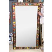 Oscar Stone Decor Ahşap Çerçeveli Mozaik Taş (mermer) Salon Ayna 80x140 Cm Eskitme Desenli AYN75135-001