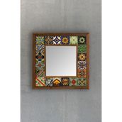 Oscar Stone Decor Çerçeveli Mozaik Doğaltaş Ayna 33 cm X 33 cm AYN-027