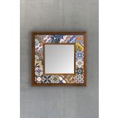 Oscar Stone Decor Çerçeveli Mozaik Doğaltaş Ayna 33 Cm X 33 Cm Tıle Desen AYN-031