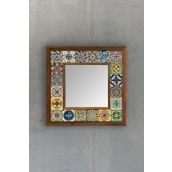 Oscar Stone Decor Çerçeveli Mozaik Doğaltaş Ayna 33 cm X 33 cm
