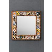 Oscar Stone Decor Masif Çerçeveli Mozaik Taş Ayna 43 Cm X 43 Cm (morocco-etnik Desen) AYN4040-031