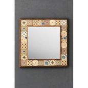Oscar Stone Decor Masif Çerçeveli Mozaik Taş Ayna 43 Cm X 43 Cm (Morocco-Etnik Desen) Ayn4040-038