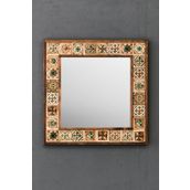 Oscar Stone Decor Masif Çerçeveli Mozaik Taş Ayna 43 Cm X 43 Cm (morocco-etnik Desen) AYN4040-066