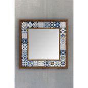 Oscar Stone Decor Masif Çerçeveli Mozaik Taş Ayna 43 Cm X 43 Cm (morocco-etnik Desen) AYN4040-089