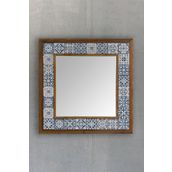 Oscar Stone Decor Masif Çerçeveli Mozaik Taş Ayna 43 Cm X 43 Cm (morocco-etnik Desen) AYN4040-090