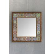 Oscar Stone Decor Masif Çerçeveli Mozaik Taş Ayna 43 Cm X 43 Cm (morocco-etnik Desen) AYN4040-091