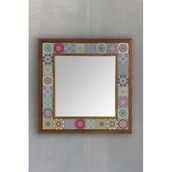 Oscar Stone Decor Masif Çerçeveli Mozaik Taş Ayna 43 Cm X 43 Cm (morocco-etnik Desen) AYN4040-093