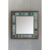 Oscar Stone Decor Masif Çerçeveli Mozaik Taş Ayna 43 Cm X 43 Cm (morocco-etnik Desen) AYN4040-095