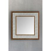 Oscar Stone Decor Masif Çerçeveli Mozaik Taş Ayna 43 Cm X 43 Cm (morocco-etnik Desen) AYN4040-103