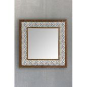 Oscar Stone Decor Masif Çerçeveli Mozaik Taş Ayna 43 Cm X 43 Cm (Morocco-Etnik Desen) Ayn4040-104