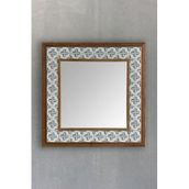 Oscar Stone Decor Masif Çerçeveli Mozaik Taş Ayna 43 Cm X 43 Cm (Morocco-Etnik Desen) Ayn4040-105