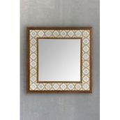 Oscar Stone Decor Masif Çerçeveli Mozaik Taş Ayna 43 Cm X 43 Cm (morocco-etnik Desen) AYN4040-107