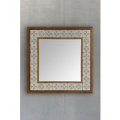 Oscar Stone Decor Masif Çerçeveli Mozaik Taş Ayna 43 Cm X 43 Cm (morocco-etnik Desen) AYN4040-109