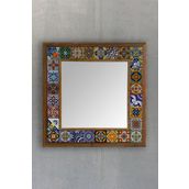 Oscar Stone Decor Masif Çerçeveli Mozaik Taş Ayna 43 Cm X 43 Cm (morocco-etnik Desen)