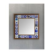Oscar Stone Decor Masif Çerçeveli Mozaik Taş Ayna 43 Cm X 43 Cm (NAZAR BONCUĞU) AYN4040-087