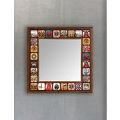 Oscar Stone Decor Masif Çerçeveli Mozaik Taş Ayna 43 Cm X 43 Cm Osmanlı Kolaj
