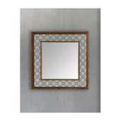 Oscar Stone Decor Masif Çerçeveli Mozaik Taş Ayna 43 Cm X 43 Cm Seramik Desenli AYN4040-059
