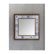 Oscar Stone Decor Masif Çerçeveli Mozaik Taş Ayna 43 Cm X 43 Cm Seramik Desenli AYN4040-062