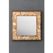 Oscar Stone Decor Masif Çerçeveli Mozaik Taş Ayna 43 Cm X 43 Cm (shell-deniz Yıldızı Desen) Marin AYN4040-012