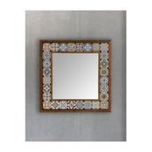 Oscar Stone Decor Masif Çerçeveli Mozaik Taş Ayna 43 Cm X 43 Cm (TİLE-ETNİK DESEN) AYN4040-071