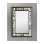 Oscar Stone Decor Masif Çerçeveli Mozaik Taş Ayna 43 Cm X 63 Cm AYN4060-023