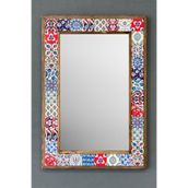 Oscar Stone Decor Masif Çerçeveli Mozaik Taş Ayna 43 Cm X 63 Cm (morocco-etnik Desen) AYN4060-010