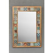 Oscar Stone Decor Masif Çerçeveli Mozaik Taş Ayna 43x63 cm Morocco Etnik Desen Dresuar Aynası AYN4060-072