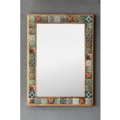 Oscar Stone Decor Masif Çerçeveli Mozaik Taş Ayna 53 Cm X 73 Cm Tile Mozaik Seramik Desenli AYN5070-001