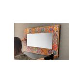 Oscar Stone Decor Masif Çerçeveli Mozaik Taş Ayna 55x105 Cm Tile Mozaik Seramik Morocco Desenli AYN50100-001