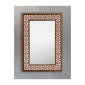 Oscar Stone Decor Masif Çerçeveli Mozaik Taş (Doğal-Mermer) Ayna 43 Cm X 63 Cm Seramik Desenli Ayn4060-057