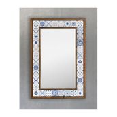 Oscar Stone Decor Masif Çerçeveli Mozaik Taş (doğal-mermer) Ayna 43 cm X 63 cm Seramik Desenli AYN4060-062
