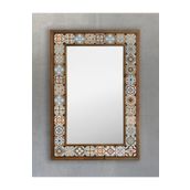 Oscar Stone Decor Masif Çerçeveli Mozaik Taş (DOĞAL-MERMER) Ayna 43 Cm X 63 Cm Seramik Desenli AYN4060-071