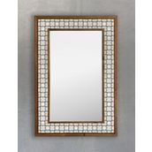 Oscar Stone Decor Masif Çerçeveli Mozaik Taş (Doğal-Mermer) Ayna 43 Cm X 63 Cm Seramik Desenli Tile
